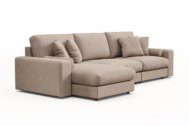 Arken Lyx 5-sits Vändbar L-formad Djup Divansoffa i Tyg - Beige - Möbler - Vardagsrum - Soffor - Divansoffa & schäslong