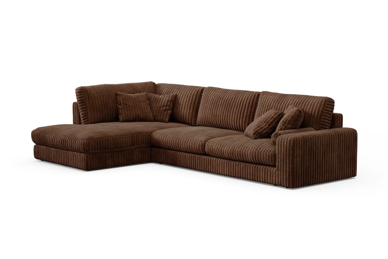 Arken Lyx 5-sits Vänstervänd Djup Soffa med Divan i Manchester - Mörkbrun - Möbler - Vardagsrum - Soffor - Divansoffa & schäslong