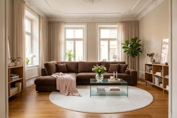 Arken Lyx 5-sits Vänstervänd Djup Soffa med Divan i Manchester - Mörkbrun - Möbler - Vardagsrum - Soffor - Divansoffa & schäslong