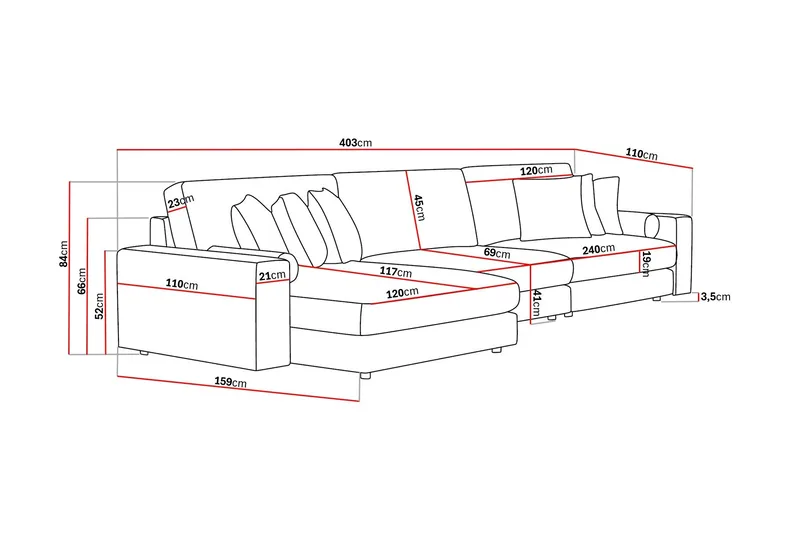 Arken Lyx 6-sits Vändbar L-formad Djup Divansoffa i Manchester - Beige - Möbler - Vardagsrum - Soffor - Divansoffa & schäslong