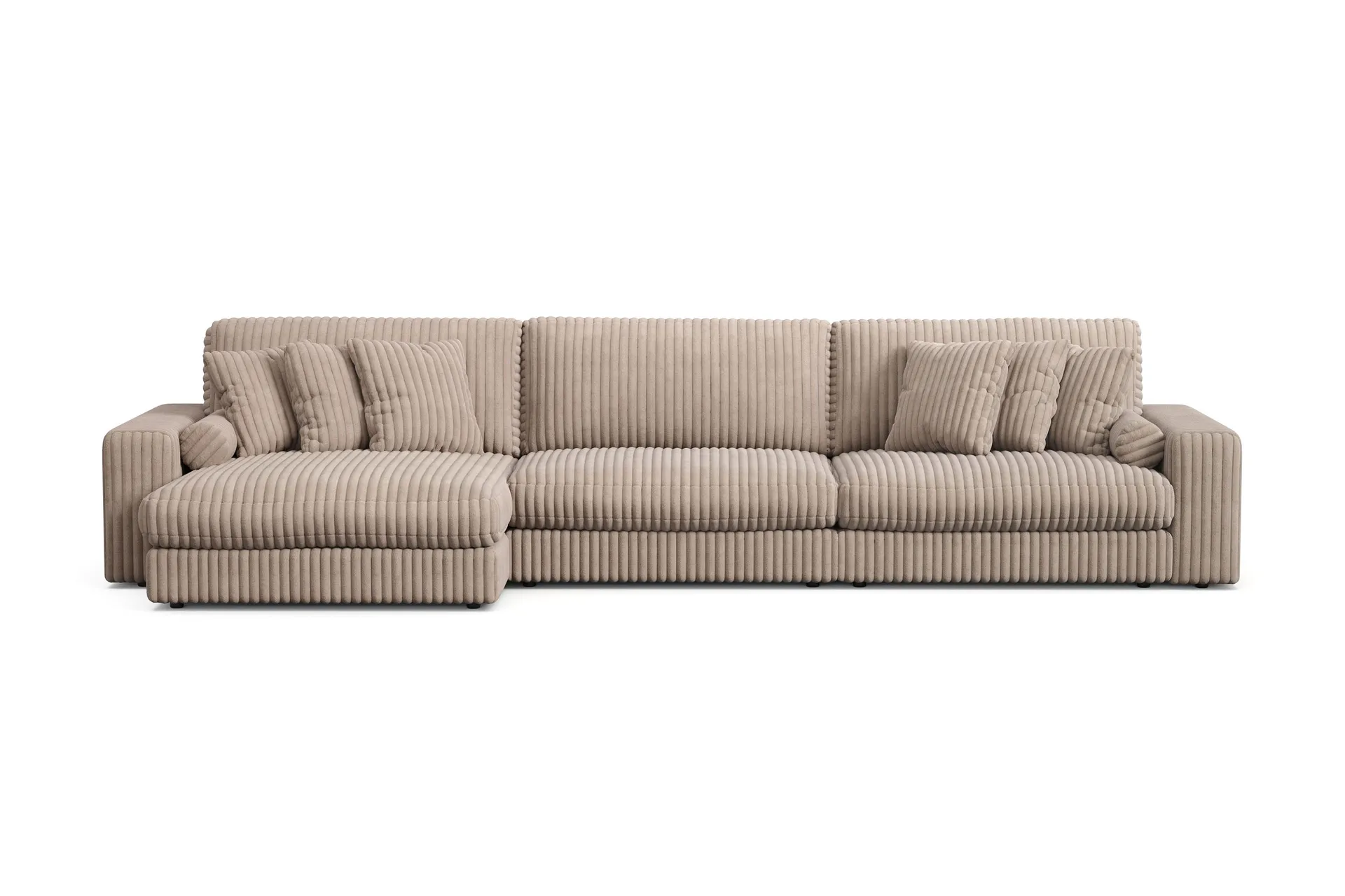 arken lyx 6-sits vändbar l-formad djup divansoffa i manchester - greige