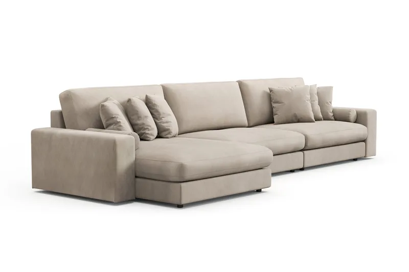 Arken Lyx 6-sits Vändbar L-formad Djup Divansoffa i Manchester - Greige - Möbler - Vardagsrum - Soffor - Divansoffa & schäslong