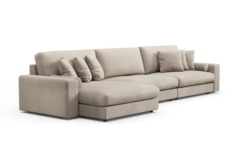 Arken Lyx 6-sits Vändbar L-formad Djup Divansoffa i Manchester - Greige - Möbler - Vardagsrum - Soffor - Divansoffa & schäslong