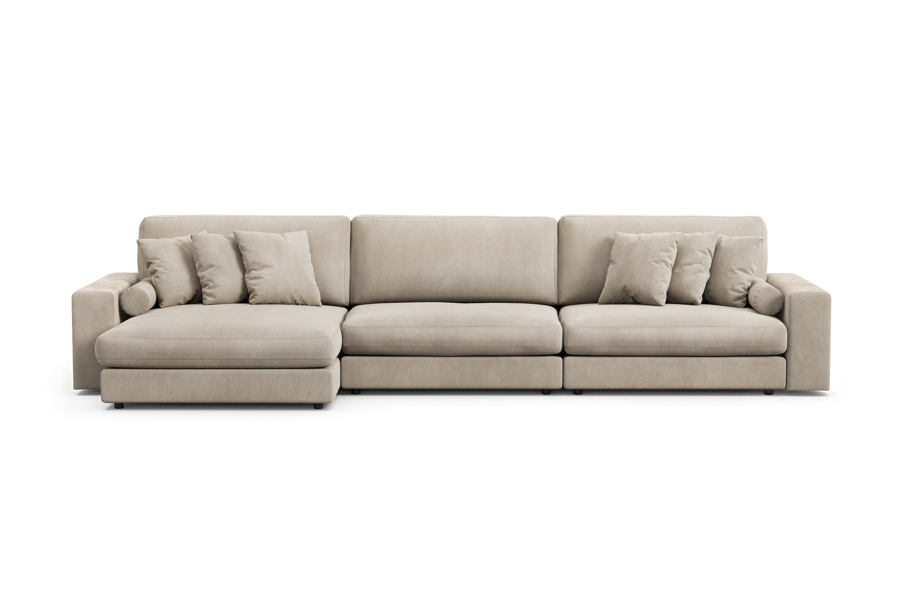 arken lyx 6-sits vändbar l-formad djup divansoffa i manchester - greige