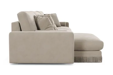 Arken Lyx 6-sits Vändbar L-formad Djup Divansoffa i Sammet - Beige - Möbler - Vardagsrum - Soffor - Divansoffa & schäslong