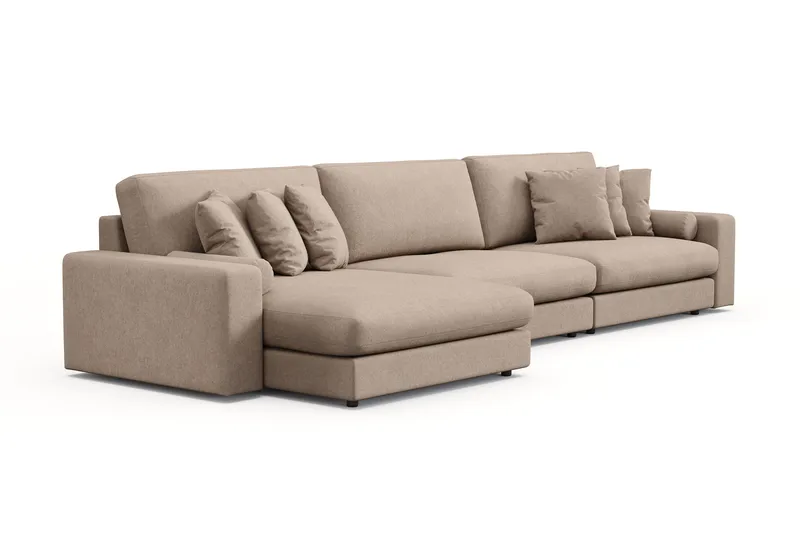 Arken Lyx 6-sits Vändbar L-formad Djup Divansoffa i Tyg - Beige - Möbler - Vardagsrum - Soffor - Divansoffa & schäslong