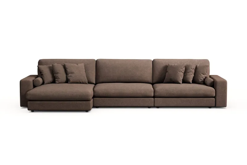 Arken Lyx 6-sits Vändbar L-formad Djup Divansoffa i Tyg - Brun - Möbler - Vardagsrum - Soffor - Divansoffa & schäslong