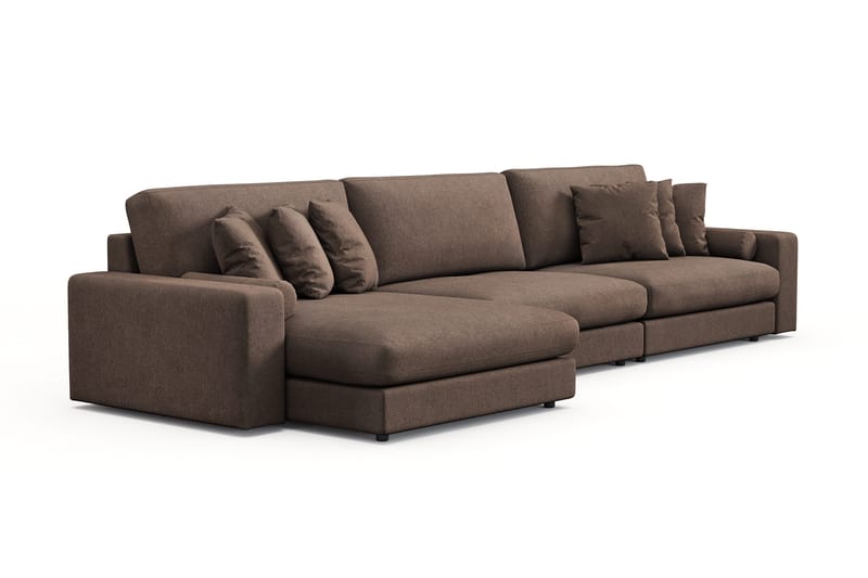 Arken Lyx 6-sits Vändbar L-formad Djup Divansoffa i Tyg - Brun - Möbler - Vardagsrum - Soffor - Divansoffa & schäslong