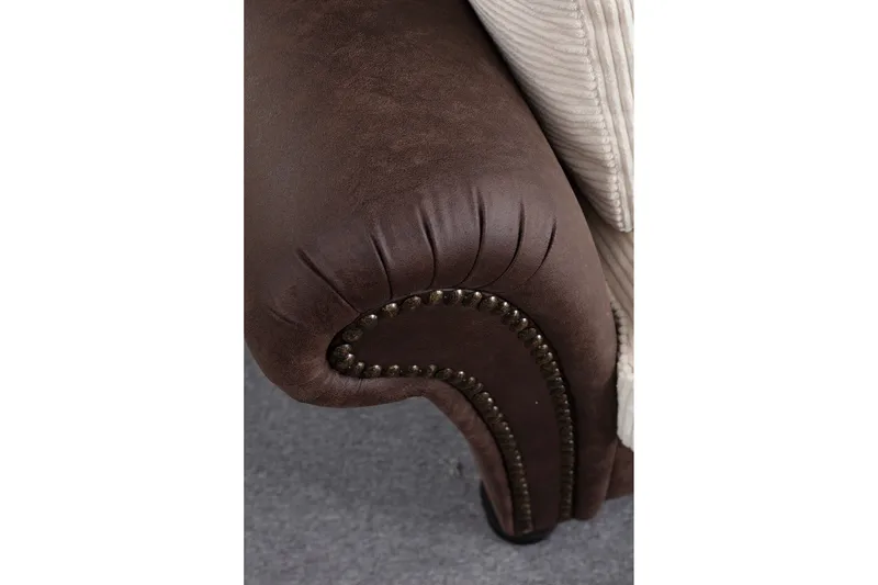 August 3-sits Soffa - Brun/Vit - Möbler - Vardagsrum - Soffor - 3-sits soffor