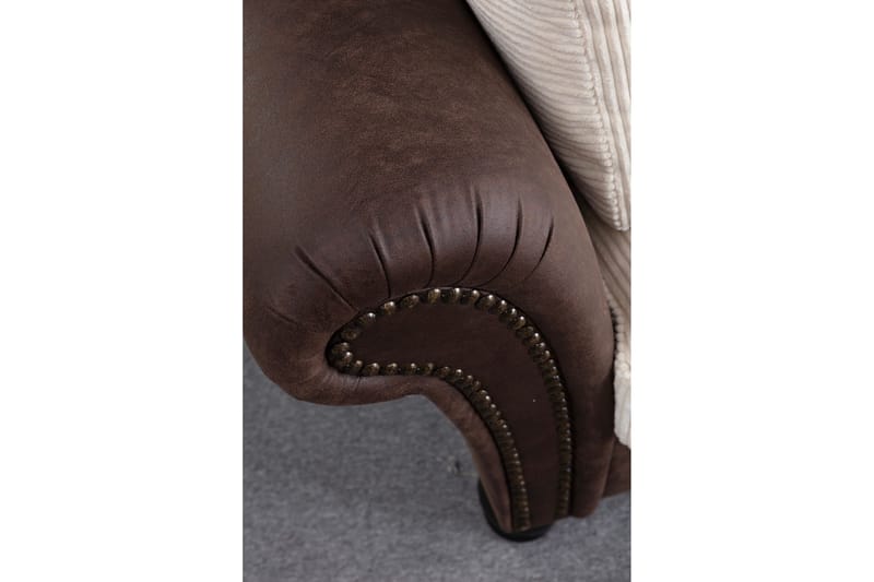 August 3-sits Soffa - Brun/Vit - Möbler - Vardagsrum - Soffor - 3-sits soffor