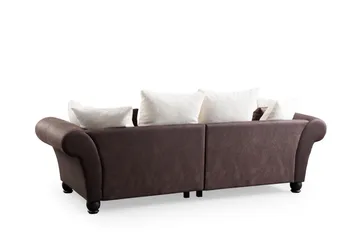 August 3-sits Soffa - Brun/Vit - Möbler - Vardagsrum - Soffor - 3-sits soffor