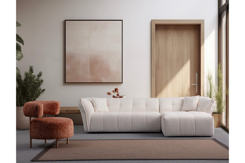 Azzo 4-sits Soffa med Divan - Vit - Möbler - Vardagsrum - Soffor - Divansoffa & schäslong