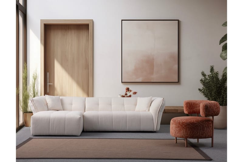 Azzo 4-sits Soffa med Divan - Vit - Möbler - Vardagsrum - Soffor - Divansoffa & schäslong