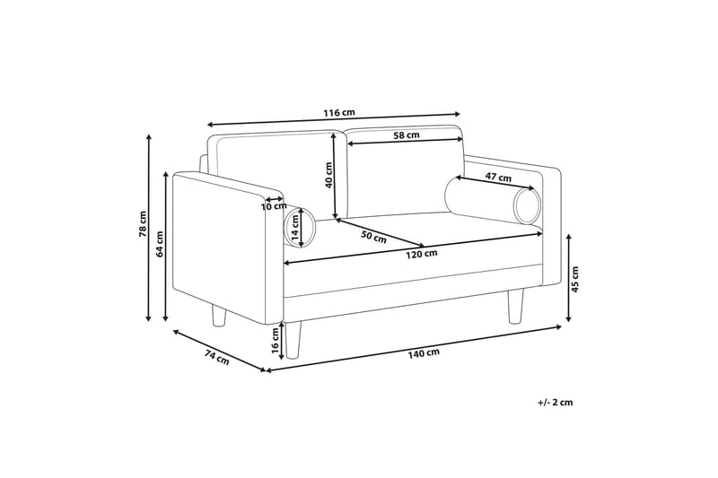 Babur Soffa 2-sits - Taupe/Mörkt trä - Möbler - Vardagsrum - Soffor - 2-sits soffor