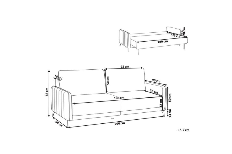 Bäddsoffa Heming Vit, Svart - Vit - Möbler - Vardagsrum - Soffor - 2-sits soffor