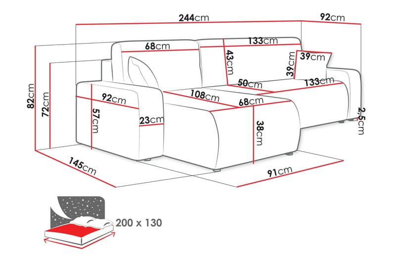 Barile Soffa med Divan 3-sits - Ljusgrå - Möbler - Vardagsrum - Soffor - Divansoffa & schäslong