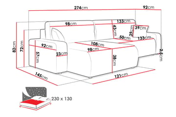 Barile Soffa med Divan 3-sits - Rosa - Möbler - Vardagsrum - Soffor - Divansoffa & schäslong