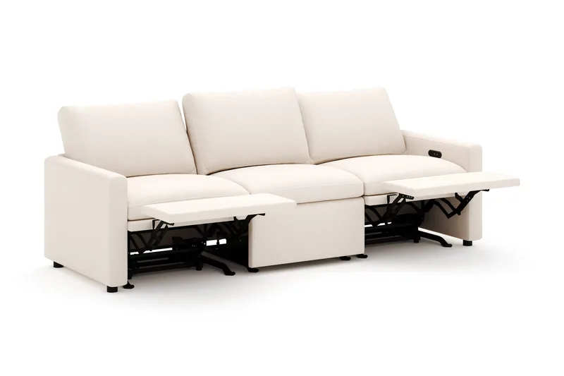 Barsele 3-sits Elektrisk Reclinersoffa - Beige - Möbler - Vardagsrum - Soffor - Reclinersoffor & Biosoffor