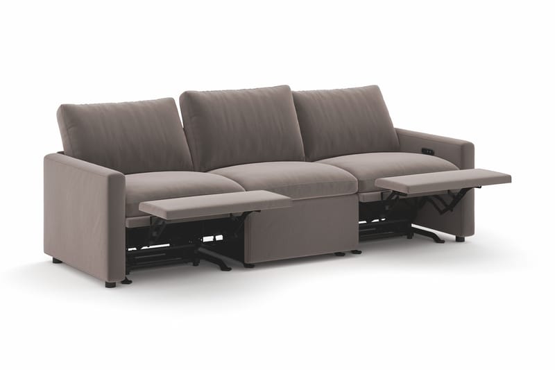 Barsele 3-sits Elektrisk Reclinersoffa - Brun - Möbler - Vardagsrum - Soffor - Reclinersoffor & Biosoffor