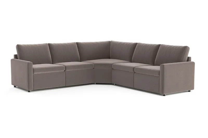 Barsele Hörnsoffa med Elektrisk Recliner 5-sits, Brun