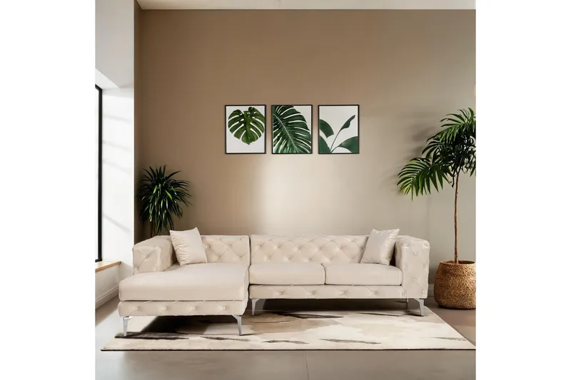 Beachport 3-sits Soffa med Divan Vänster - Beige - Möbler - Vardagsrum - Soffor - Divansoffa & schäslong