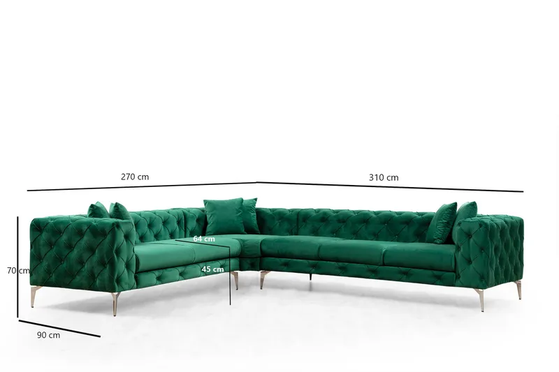 Beachport Hörnsoffa 6-sits - Grön - Möbler - Vardagsrum - Soffor - Hörnsoffor
