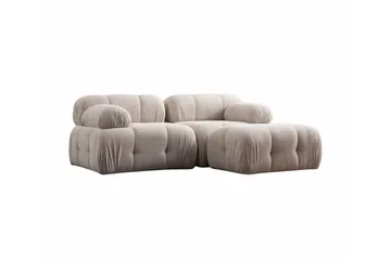 Belgin Bubblig Divansoffa 2-sits med fasta armstöd - Cream - Möbler - Vardagsrum - Soffor - Modulsoffor - Komplett modulsoffa