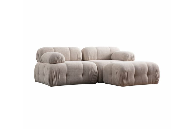 Belgin Bubblig Divansoffa 2-sits med fasta armstöd - Cream - Möbler - Vardagsrum - Soffor - Modulsoffor - Komplett modulsoffa