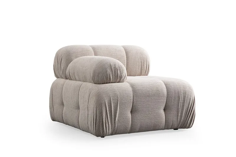 Belgin Bubblig Divansoffa 2-sits med fasta armstöd - Cream - Möbler - Vardagsrum - Soffor - Modulsoffor - Komplett modulsoffa