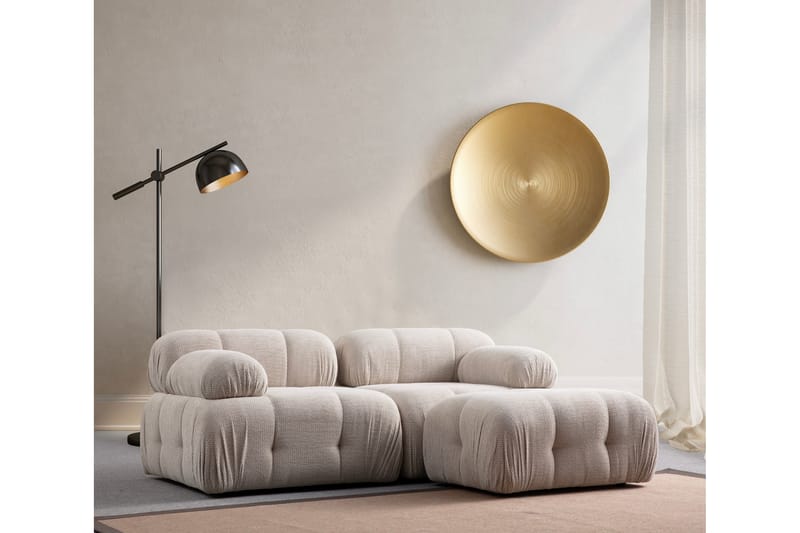 Belgin Bubblig Divansoffa 2-sits med fasta armstöd - Cream - Möbler - Vardagsrum - Soffor - Divansoffa & schäslong