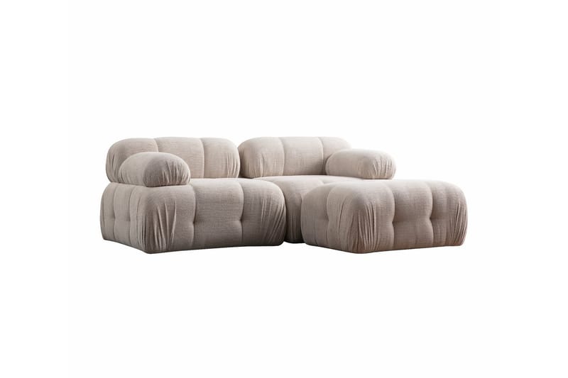 Belgin Bubblig Divansoffa 2-sits med fasta armstöd - Cream - Möbler - Vardagsrum - Soffor - Divansoffa & schäslong