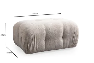 Belgin Bubblig Divansoffa 2-sits med fasta armstöd - Cream - Möbler - Vardagsrum - Soffor - Modulsoffor - Komplett modulsoffa