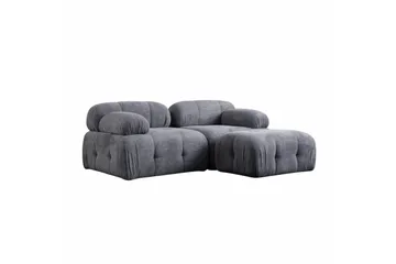 Belgin Bubblig Divansoffa 2-sits med fasta armstöd - Grå - Möbler - Vardagsrum - Soffor - Modulsoffor - Komplett modulsoffa