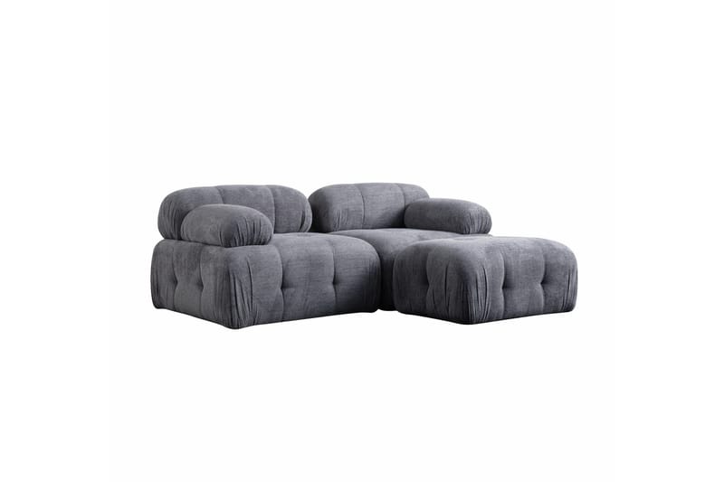 Belgin Bubblig Divansoffa 2-sits med fasta armstöd - Grå - Möbler - Vardagsrum - Soffor - Modulsoffor - Komplett modulsoffa