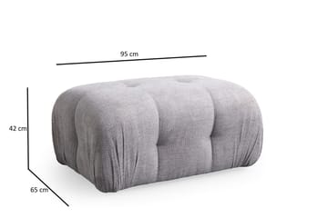 Belgin Bubblig Divansoffa 2-sits med fasta armstöd - Ljusgrå - Möbler - Vardagsrum - Soffor - Modulsoffor - Komplett modulsoffa