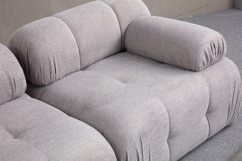 Belgin Bubblig Divansoffa 2-sits med fasta armstöd - Ljusgrå - Möbler - Vardagsrum - Soffor - Divansoffa & schäslong