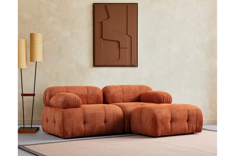 Belgin Bubblig Divansoffa 2-sits med fasta armstöd - Orange - Möbler - Vardagsrum - Soffor - Divansoffa & schäslong