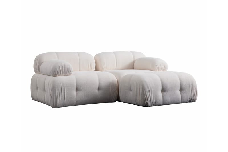 Belgin Bubblig Divansoffa 2-sits med fasta armstöd - Vit - Möbler - Vardagsrum - Soffor - Divansoffa & schäslong