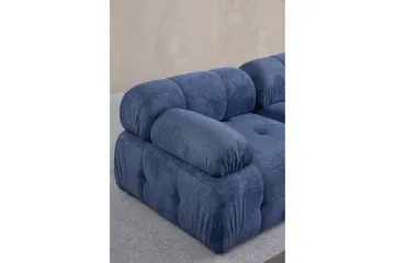 Belgin Bubblig Divansoffa 3-sits med fasta armstöd - Blå - Möbler - Vardagsrum - Soffor - Modulsoffor - Komplett modulsoffa