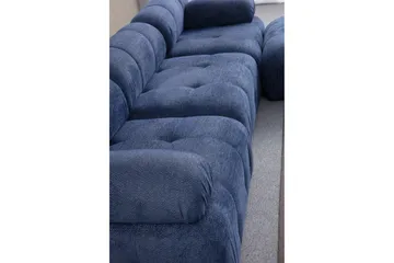 Belgin Bubblig Divansoffa 3-sits med fasta armstöd - Blå - Möbler - Vardagsrum - Soffor - Modulsoffor - Komplett modulsoffa