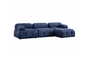 Belgin Bubblig Divansoffa 3-sits med fasta armstöd - Blå - Möbler - Vardagsrum - Soffor - Modulsoffor - Komplett modulsoffa