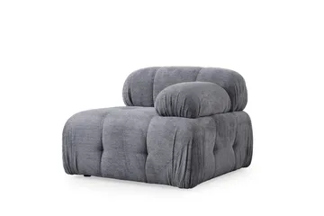 Belgin Bubblig Divansoffa 3-sits med fasta armstöd - Grå - Möbler - Vardagsrum - Soffor - Modulsoffor - Komplett modulsoffa