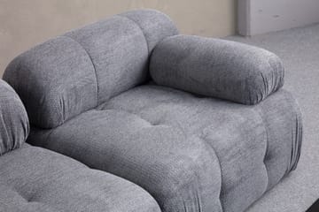Belgin Bubblig Divansoffa 3-sits med fasta armstöd - Grå - Möbler - Vardagsrum - Soffor - Modulsoffor - Komplett modulsoffa