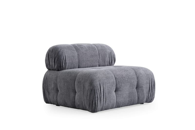 Belgin Bubblig Divansoffa 3-sits med fasta armstöd - Grå - Möbler - Vardagsrum - Soffor - Divansoffa & schäslong