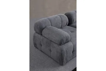 Belgin Bubblig Divansoffa 3-sits med fasta armstöd - Grå - Möbler - Vardagsrum - Soffor - Modulsoffor - Komplett modulsoffa