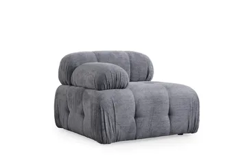Belgin Bubblig Divansoffa 3-sits med fasta armstöd - Grå - Möbler - Vardagsrum - Soffor - Modulsoffor - Komplett modulsoffa