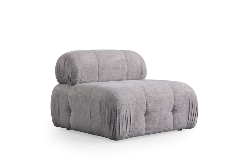 Belgin Bubblig Divansoffa 3-sits med fasta armstöd - Ljusgrå - Möbler - Vardagsrum - Soffor - Modulsoffor - Komplett modulsoffa