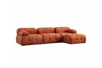 Belgin Bubblig Divansoffa 3-sits med fasta armstöd - Orange - Möbler - Vardagsrum - Soffor - Modulsoffor - Komplett modulsoffa