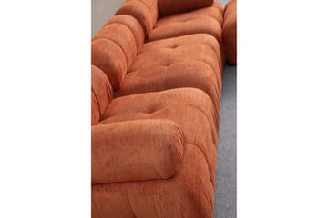Belgin Bubblig Divansoffa 3-sits med fasta armstöd - Orange - Möbler - Vardagsrum - Soffor - Modulsoffor - Komplett modulsoffa