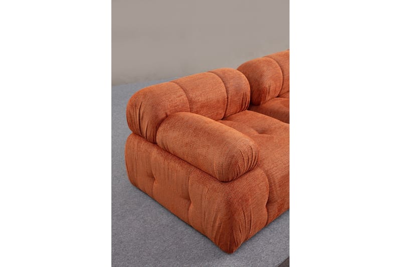 Belgin Bubblig Divansoffa 3-sits med fasta armstöd - Orange - Möbler - Vardagsrum - Soffor - Modulsoffor - Komplett modulsoffa